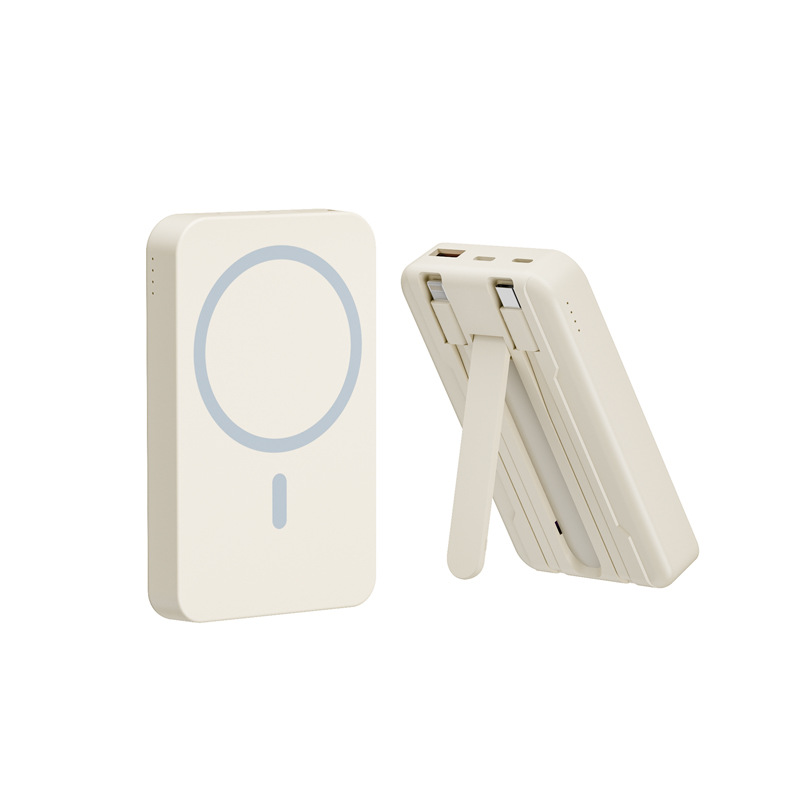 Transfronterizos con soporte de cable magnético de carga inalámbrica de 10000 mAh fuente de alimentación móvil de carga rápida de gran capacidad