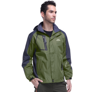 Демисезонная альпинистская ветрозащитная водонепроницаемая куртка подходит для пеших прогулок для отдыха с капюшоном, большой размер