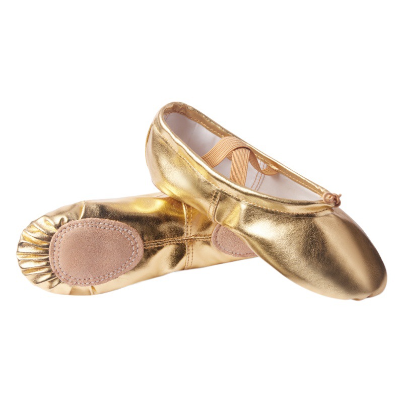 Zapatos de baile para niños de fondo suave ejercicio puleather zapatos de garra de gato mujer yoga oro y plata zapatos de baile de Ballet al por mayor