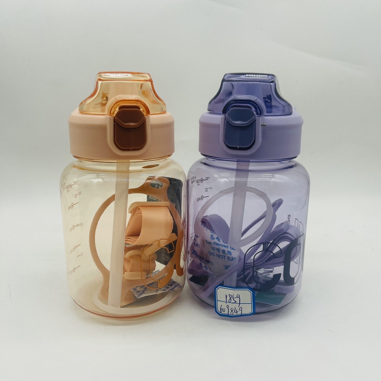 Zhengye nueva taza de agua de verano hermosa taza de estudiantes de plástico portátil de 650ml taza de paja de goma
