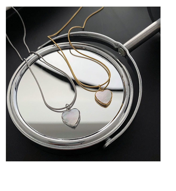 Fashion Heart Shape Titanium Steel Plating Pendant Necklace 1 Piece