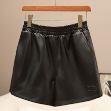 厂家现货海宁2025秋冬季新款真皮裤绵羊皮短裤女式百搭高腰阔腿裤