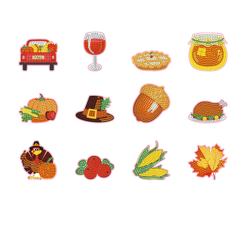 Transfronterizo Amazon creativo refrigerador pegatinas 5D completo di di dibujos animados pegatinas magneticas al por mayor pegatinas magneticas taladro de cristal