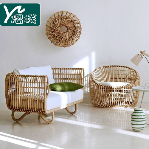 Outdoor sofa courtyard garden hotel inn sofa coffee table set outdoor terrace villa balcony wicker furniture