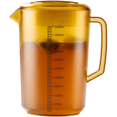 冷水壶PC塑料大容量家用泡茶桶量壶凉水壶带刻度奶茶店商用耐高温