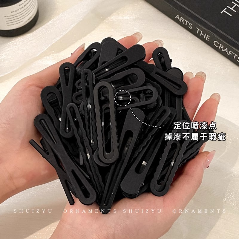 Pinza de pelo grande negro accesorios para el cabello horquilla de gama alta simple de las mujeres frente lado del cabello roto flequillo clip horquilla tocado