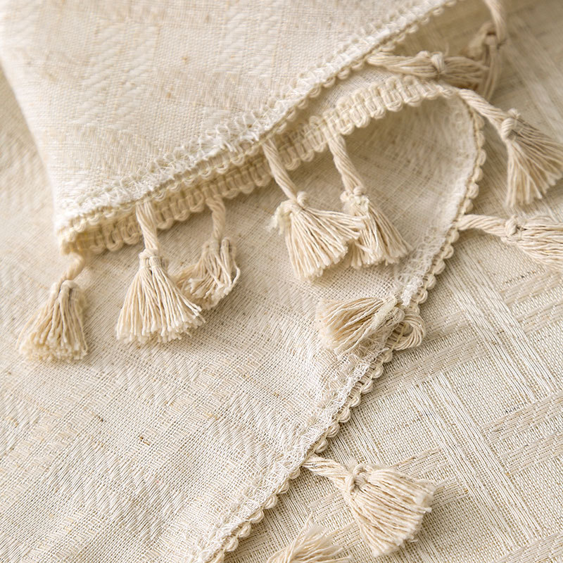 Tejido transfronterizo tela de mesa redonda algodón lino de alto nivel de sensación de mesa de comedor de mesa de té tela de mesa japonesa de alto valor de cara