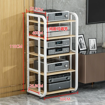 Electric car big tripod: spacing multi-layer gallbladder machine - 5-layer-b-white-rack-light-walnut-board
