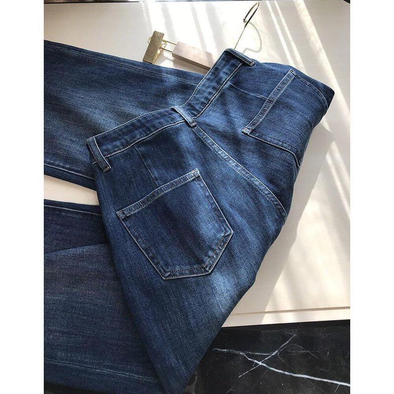 Goods from a Big Factory, This Material Is Really Good! High-Waisted, Slightly Flared, Curve-Hugging Jeans for Summer H042508