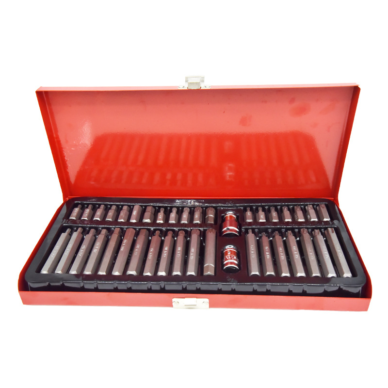 40pcs estrella lote cabeza destornillador conjunto caja de herramientas caja de hierro caja de plástico hexagonal decimazo conjunto de cabeza de lote