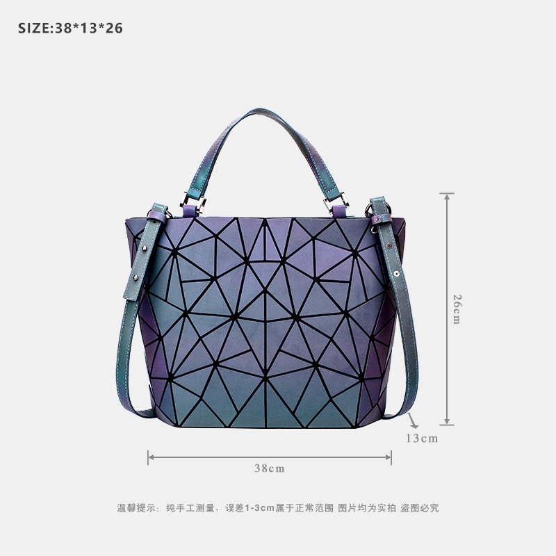 Estilo japonés rombo geométrico mochila mujer fresco nueva moda láser de gran capacidad mochila mujer estudiante mochila