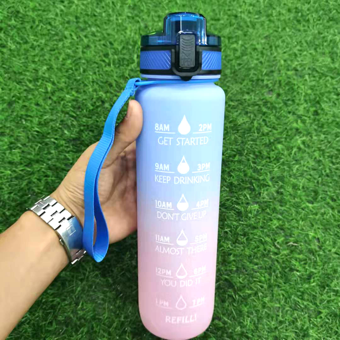 Tritan Cycling Plastic Water Bottle Gradient Color Frosted Space Cup Sports Fitness Water Bottle Couple Water Bottle Can Be LOGO