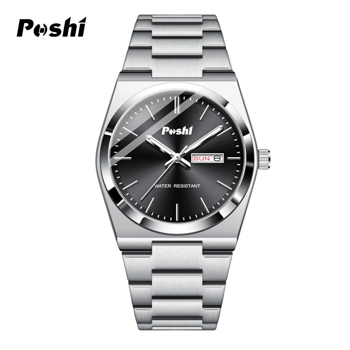 Reloj de hombre de lujo de la marca suiza, reloj de cuarzo de doble calendario de moda impermeable, reloj de hombre de negocios explosivo en vivo