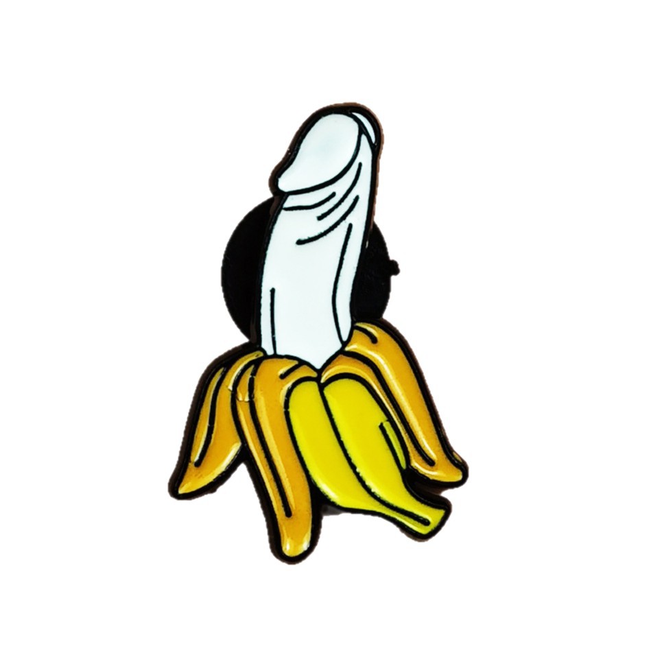 Broche de plátano pelado divertido transfronterizo estilo ins personalidad fruta aleación ropa cuello insignia accesorios de alfiler