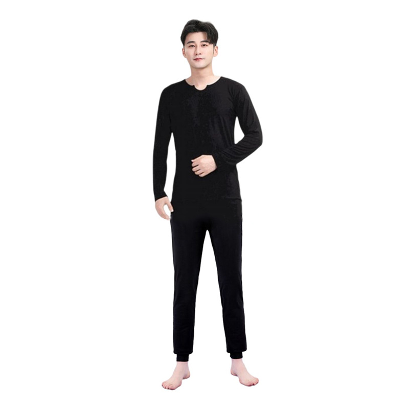 Black U-neck long sleeve + radish pants
