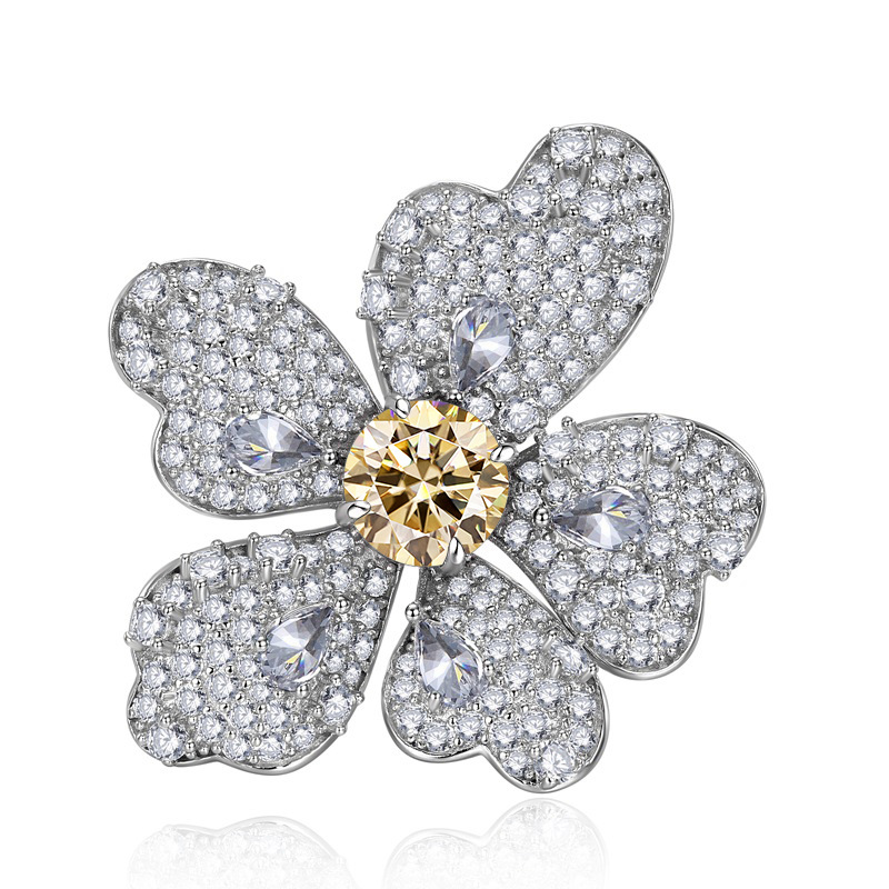 2022 nuevo S25 plata 1 quilate color rosa anillo de piedra de mozanita anillo de lujo