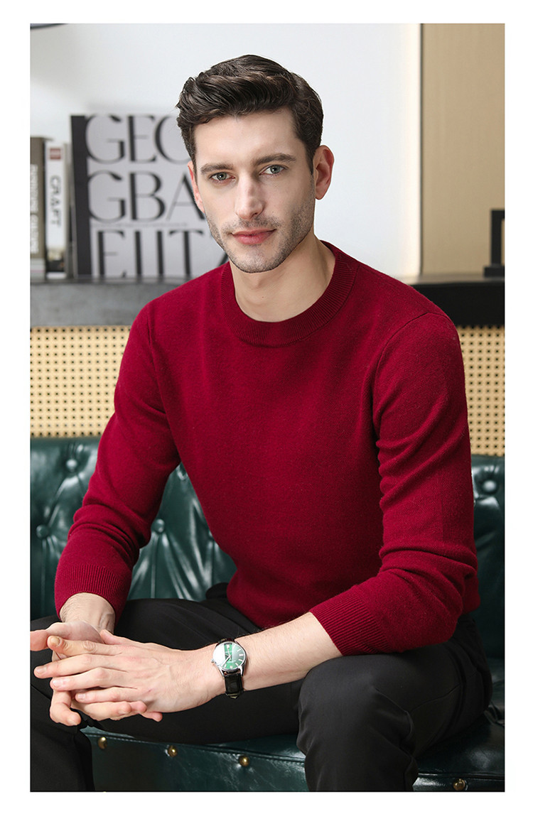 Otoño y invierno nuevo tipo de manga larga nuevo tipo de suéter de punto casual de moda de punto hoodie de cuello redondo simple suéter versátil