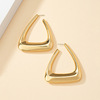 Golden brand fashionable earrings, European style, simple and elegant design, wholesale