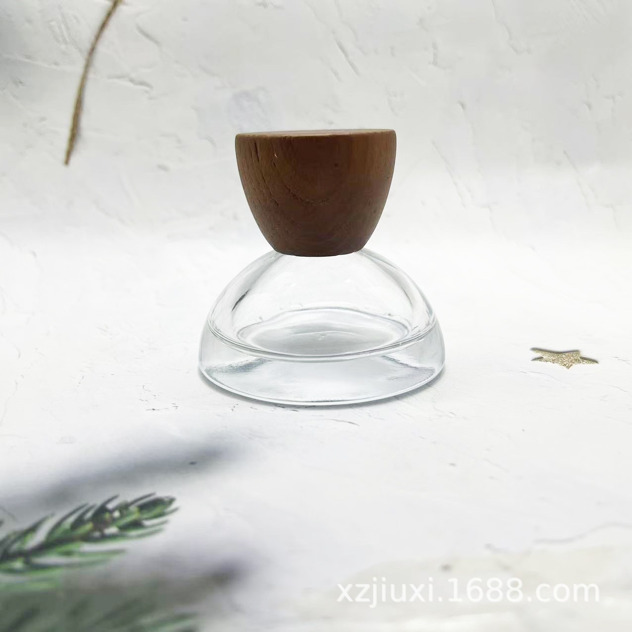 半圆雪人锥形香水瓶30ml卡口便携分装瓶圆球盖化妆品小样玻璃空瓶