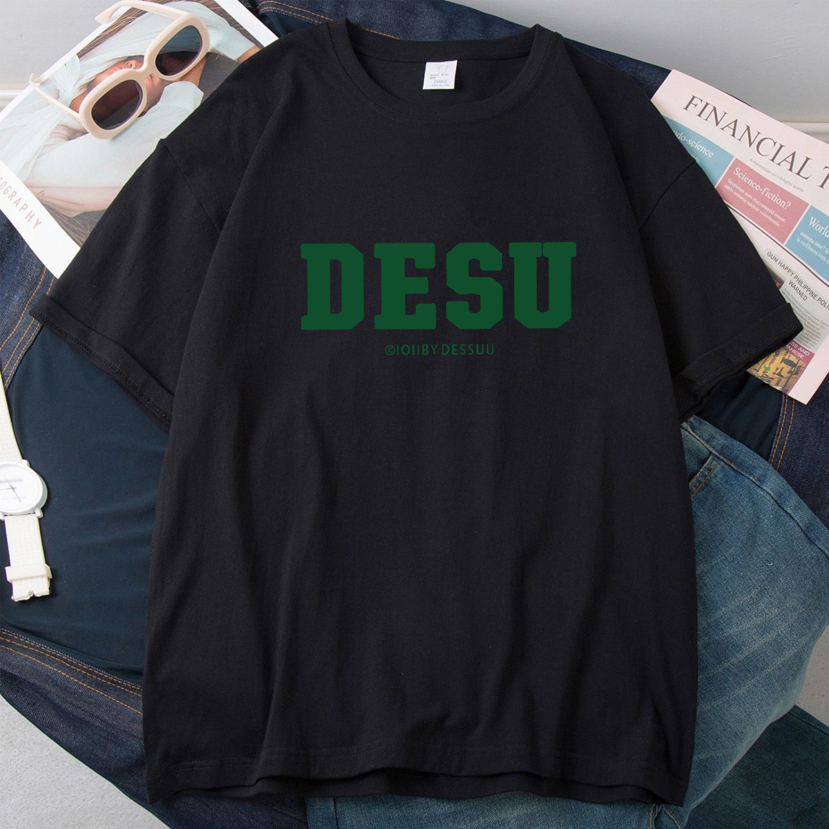 Camiseta de manga corta estilo Hong Kong para mujer, camiseta de manga corta estilo japonés 2026 para hombre y mujer, camiseta blanca versátil y moderna.