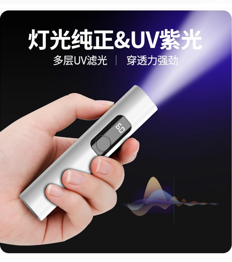 Wood's 365Nm Uv Black Mirror Cat Ringworm Lamp Banknote Detection Fluorescent Identification Uv Curing Manicure Purple Light Detection Lamp