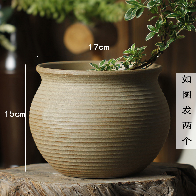 セラミック植木鉢景徳鎮大型無地焼花ポット多肉植物手作り粘土ポットレトロ植木鉢セラミックガーデニング見栄えの良い|undefined