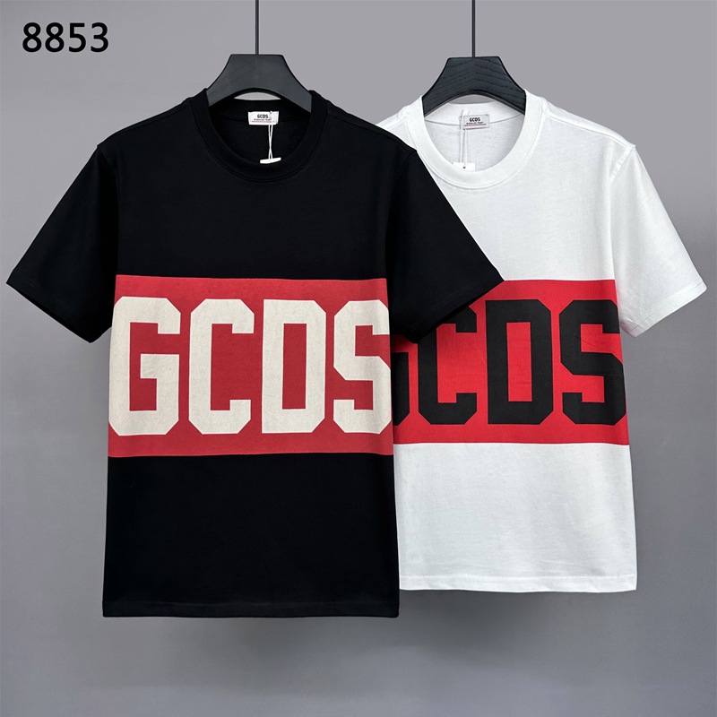 8853 micro wide version loose GCDS short sleeve T-shirt 240g cotton round neck T men's short sleeve top cross-border half sleeve T