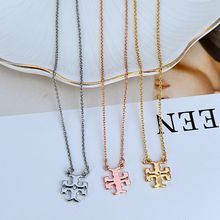 欧美时尚轻奢气质简约通勤英文字母镶嵌小众设计女款金属项链