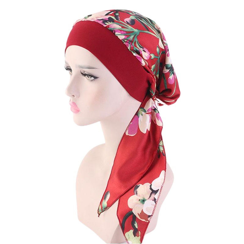 Nuevo pañuelo de seda de imitación gorra elástica banda de pelo trenza sombrero pirata sombrero sedoso capó TJM-329B