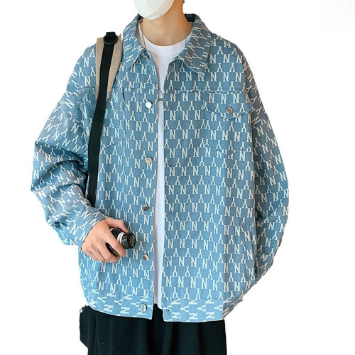 Men's Casual Matchable Jacket Spring and Autumn Trend Brand High-End Ins Sports Fashion Full Print Shirt