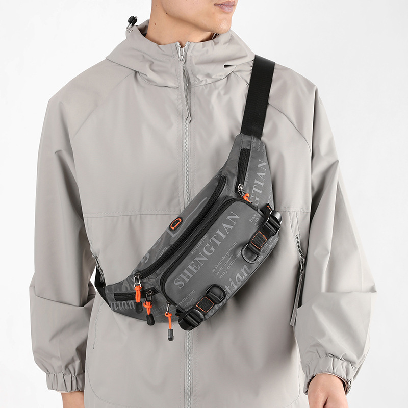 Bolso de pecho de moda para hombres y mujeres Bolso de mensajero de hombro de ocio callejero multifuncional al aire libre Riñonera deportiva de todo fósforo de nailon