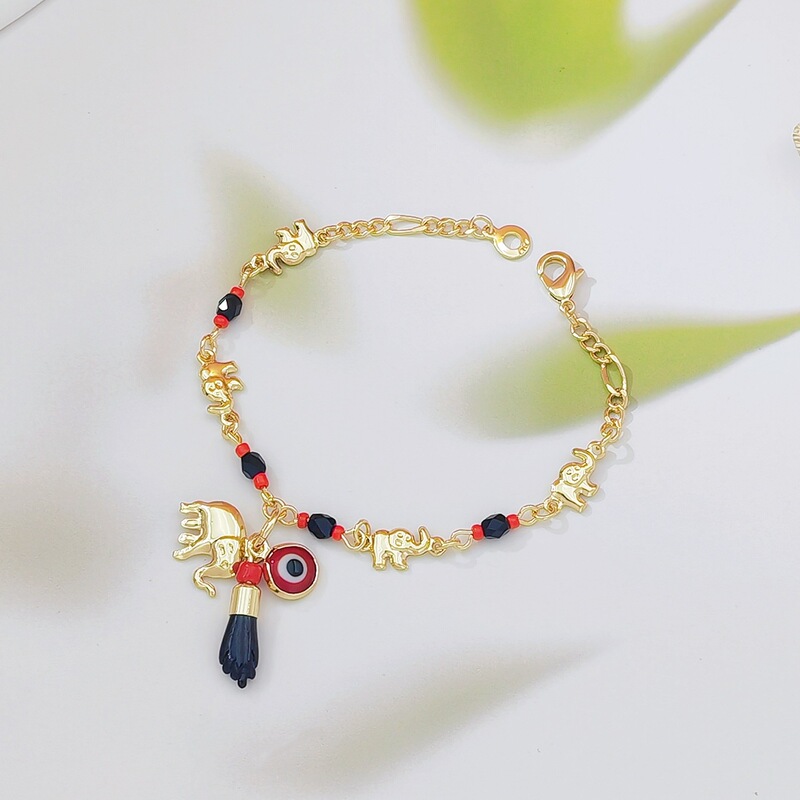 Cross-Border Hot Selling Bohemian Style Devil's Eye Elephant Bracelet Cartoon Fun Anklet Wholesale Holiday Style Cross-Border Hot Selling Bohemian Style Devil's Eye Elephant Bracelet Cartoon Fun Anklet Wholesale Holiday Style