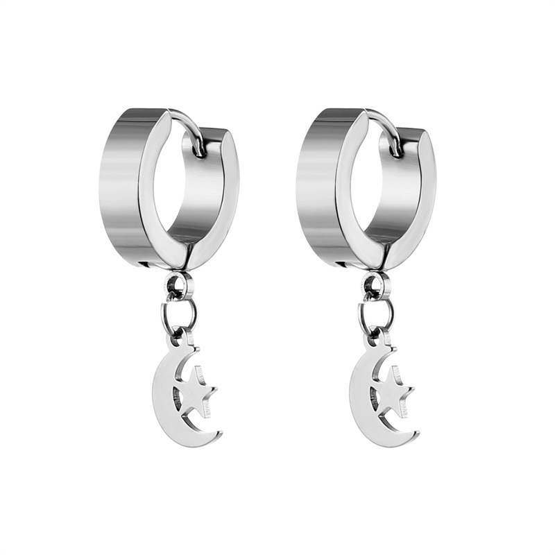 1 Pair Quantity 1 Pair Vintage Style Star Plating Stainless Steel Drop Earrings