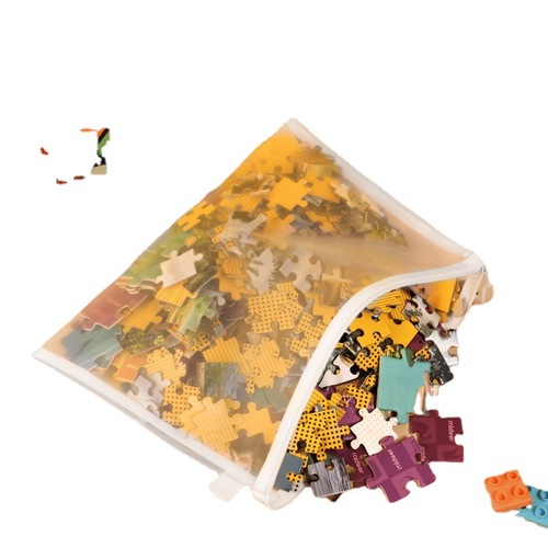 Puzzle Toy Storage Bag, Large Capacity, Washable, Hanging Transparent Mesh Bag, Kids’ LEGO Sorting Organizer with Zipper