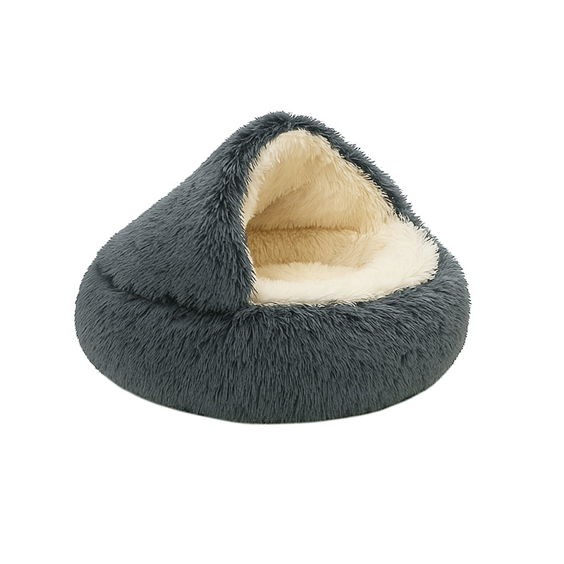 Cama para Gatos Semicerrada en Forma de Concha, Cálida para Invierno, Cama para Mascotas, Cama Semicerrada para Perros, Cama para Perros, Cama para Gatos Cerrada con Soporte