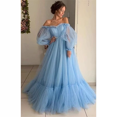 Long-sleeve, wedding dress, (Cross-border trading), European style, wish, open shoulders, oversize