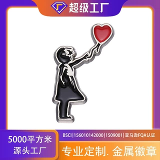 定制复古乐队周边卡通爱心人物造型合金胸针服装配饰徽章工厂批发