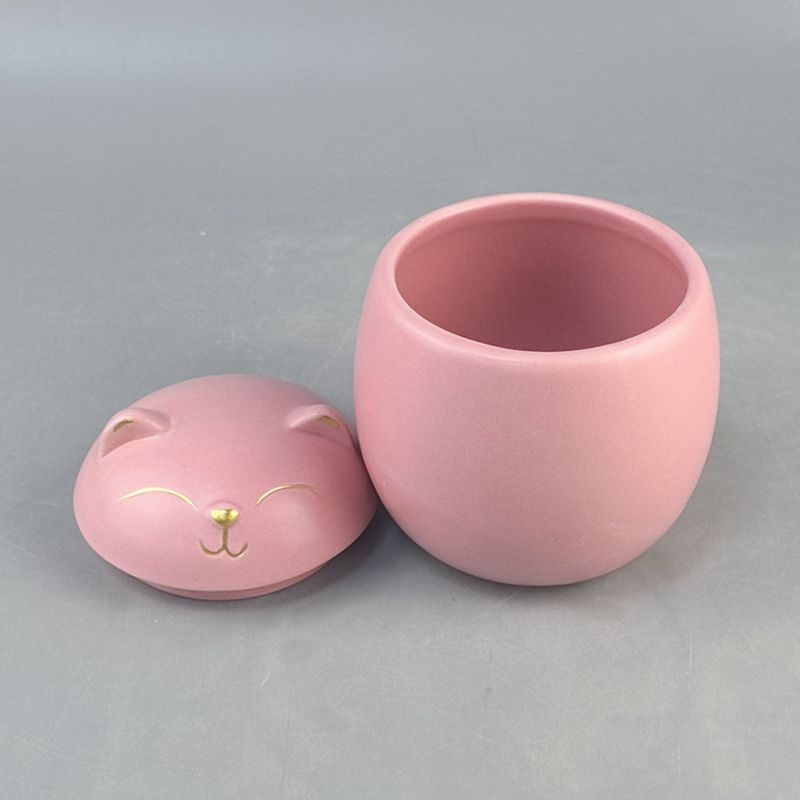 Cama de té para mascotas linda y creativa Cama de té para gatos de la suerte Taza de almacenamiento sellada a prueba de humedad Mini lata de té de viaje portátil