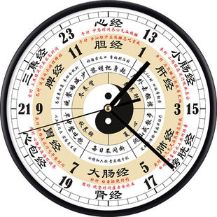 八卦静音挂钟子午流注钟表罗盘美容院中医养生时钟十二时辰客厅-阿里巴巴