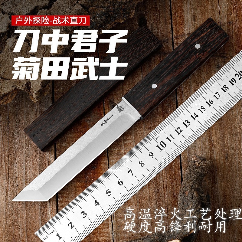 户外刀具防身高硬度D2钢刀野外求生随身小刀直刀军刀