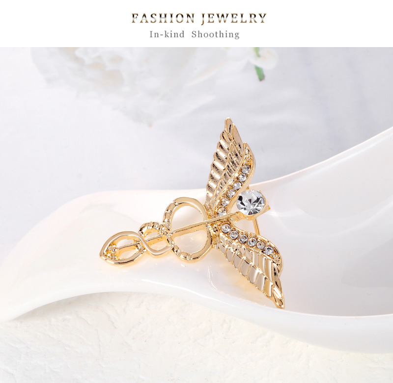 European And American Angel Wings Brooch Creative Alloy Diamond Clothing Accessories Corsage display picture 4