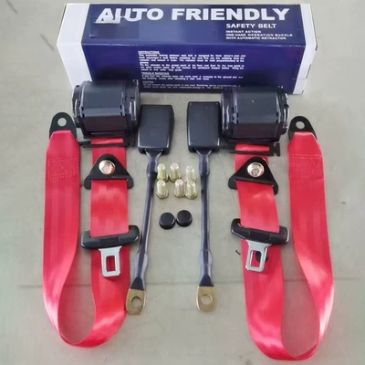 Car seat belt – Emergency Lock - slk3-red-two-sets-in-one-box-with-screws