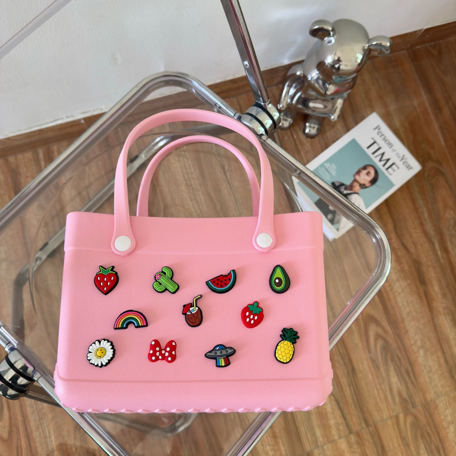 957g Weight Open Closure Type Double Handle Strap Type Square Bag Bags Type Casual Occasion EVA Material Heart Shape, Bow Knot Pattern All Seasons Season Women's Gender Cute Style Square Shape Women's EVA Heart Shape Bow Knot Cute Square Open Square Bag 6
