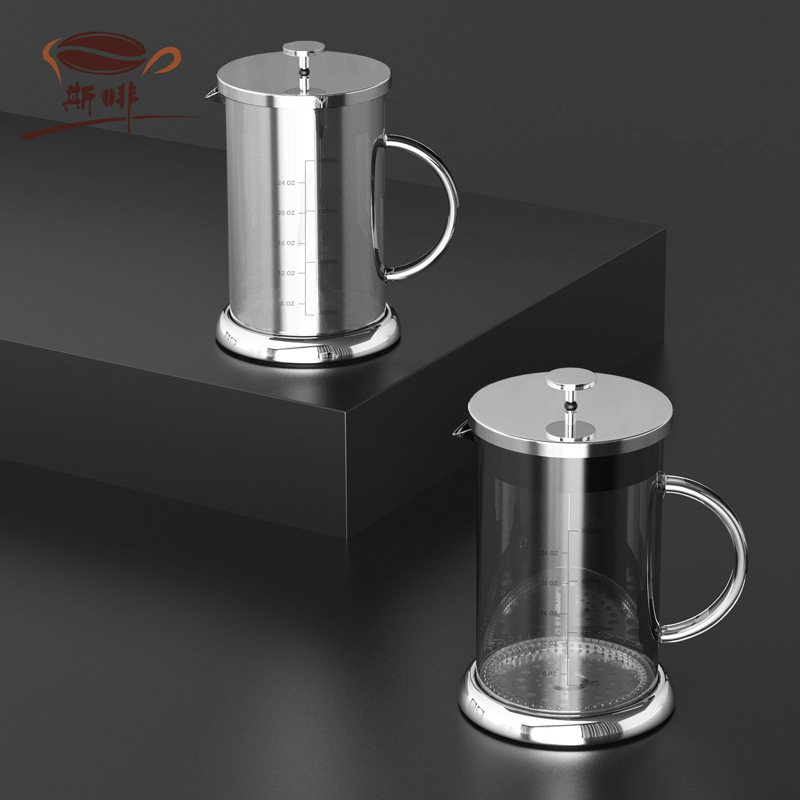 Cafetera francesa con vidrio con revestimiento iónico, cafetera, tetera, máquina para preparar té, 1000ML, estilo sencillo. image 5