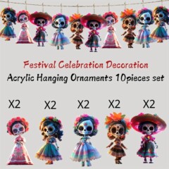 クロスボーダー 10 個の新しいゴシックパンク木製フラットクリスマスハロウィンパーティーとハロウィン装飾ペンダント