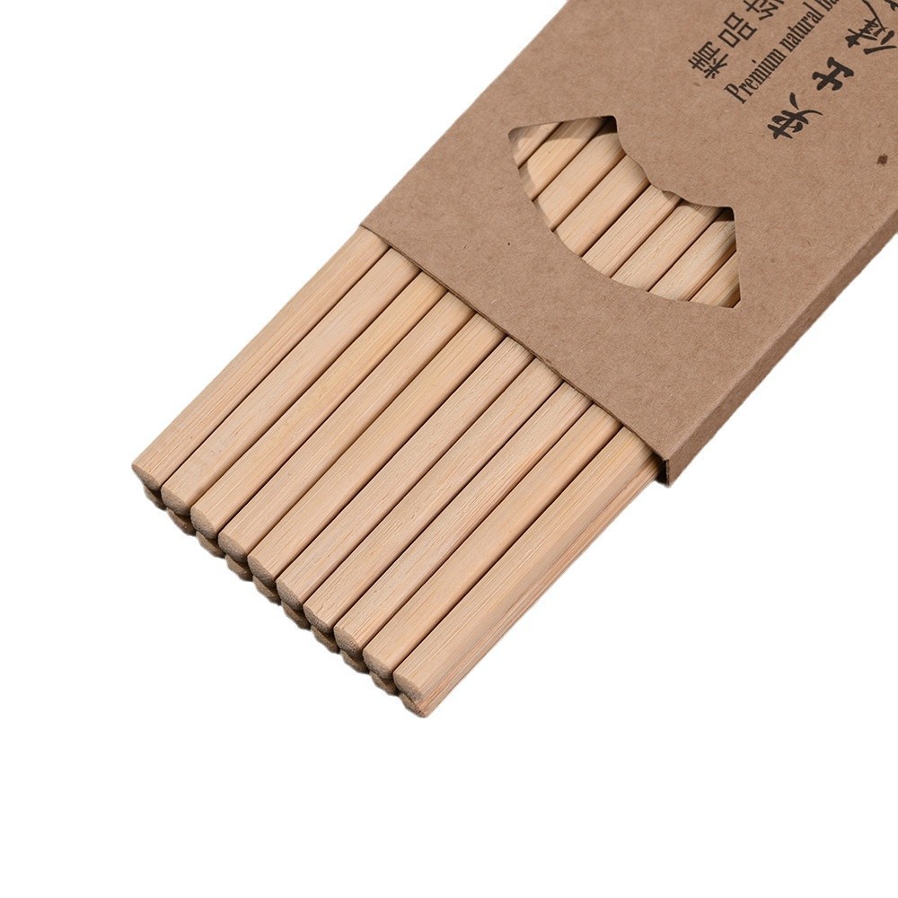 Palillos de bambú, palillos domésticos, vajilla antideslizante antimoho sin pintura, sin cera, palillos de bambú, una persona, 10 pares de alto valor