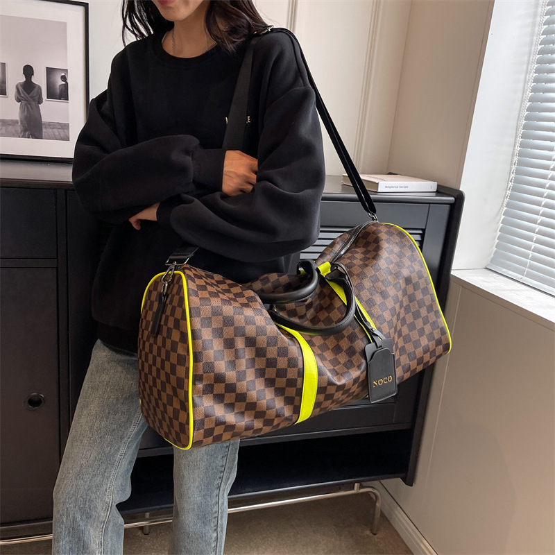 Amazon's Best-Selling Products, Weekend Short-Distance Travel Bags, Cross-Border Checkerboard Plaid Handbags, Foreign Trade Bags