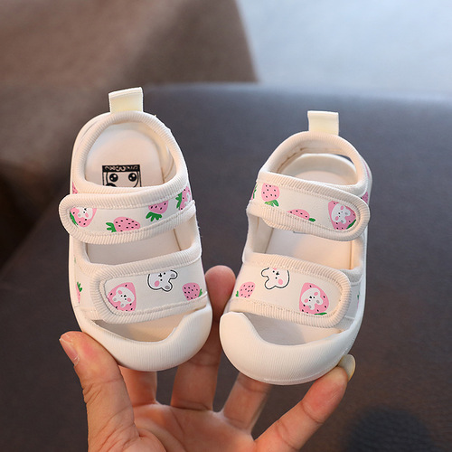 Baby girl sandals summer 0-1-2 years old 3 children princess shoes cartoon Baotou infant shoes soft sole toddler shoes