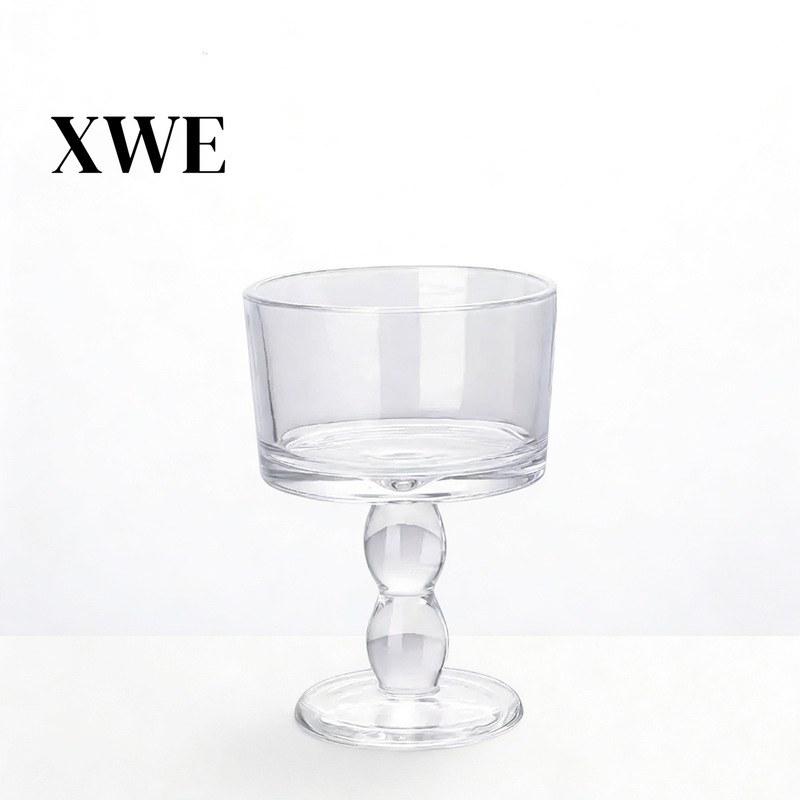 In-Stock French Retro-Style Tall Glass Creative Aromatherapy Transparent Glass Candle Cup Empty Cup Aromatherapy Ornament