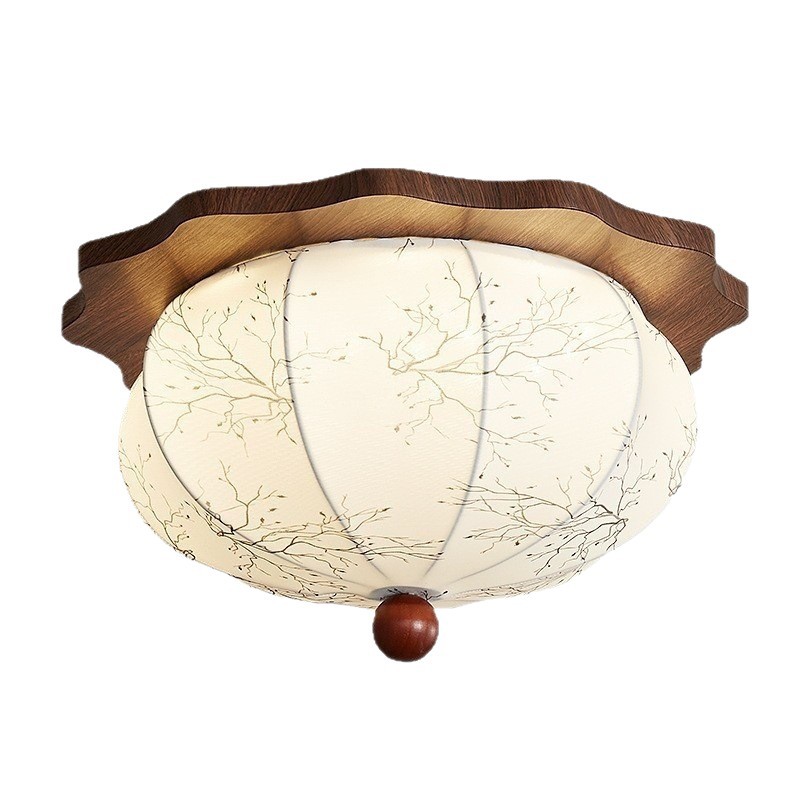 [Estrictamente seleccionado] Tela de impresión de estilo medio francés Cálido retro color nogal dormitorio principal habitación lámpara de techo